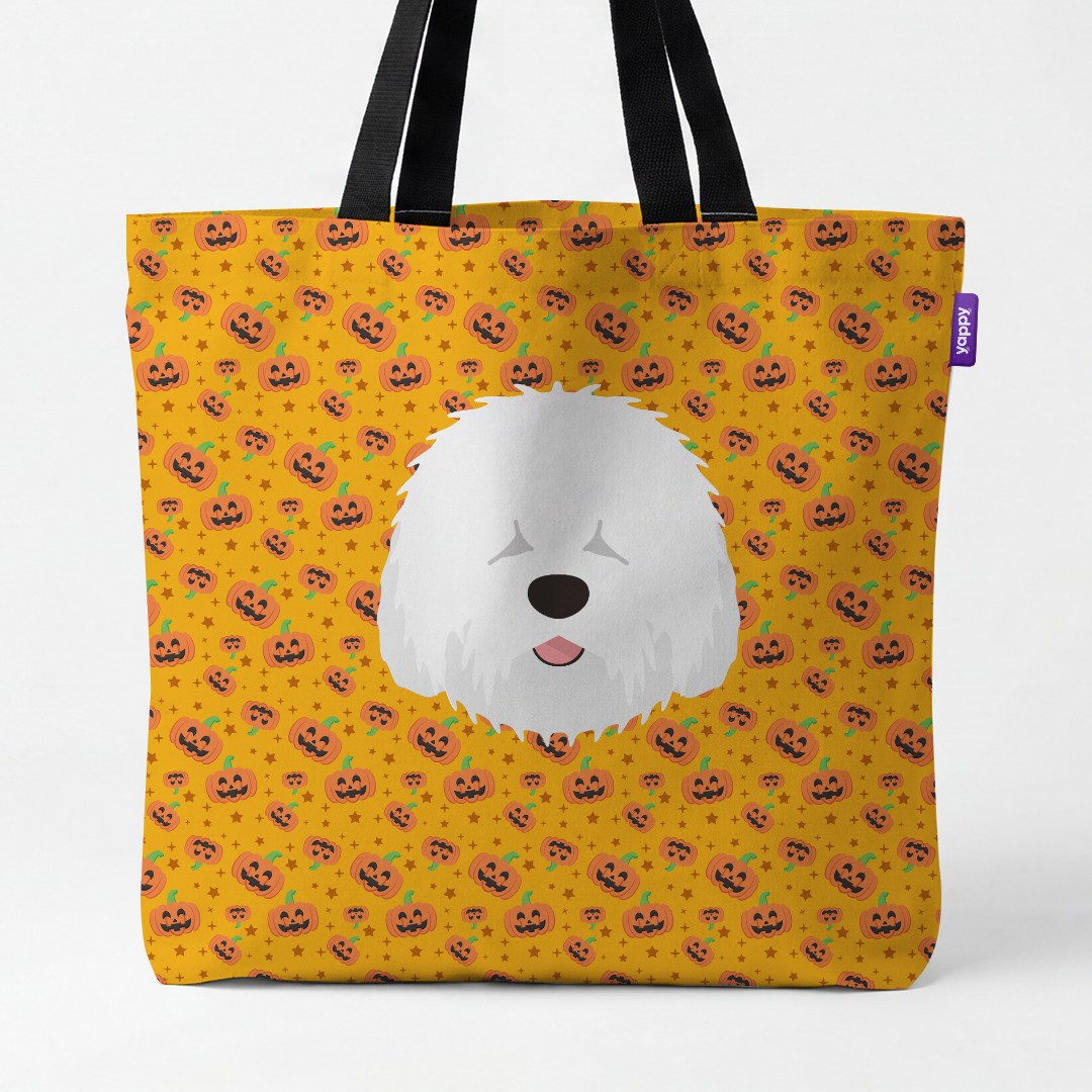 'Happy Pumpkin' - Personalized {breedCommonName} Canvas Bag