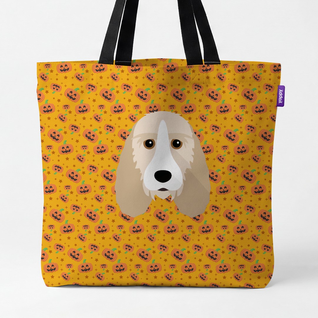 'Happy Pumpkin' - Personalized {breedCommonName} Canvas Bag