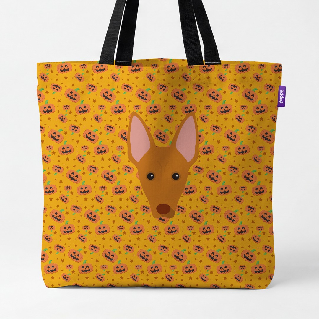 'Happy Pumpkin' - Personalized {breedCommonName} Canvas Bag