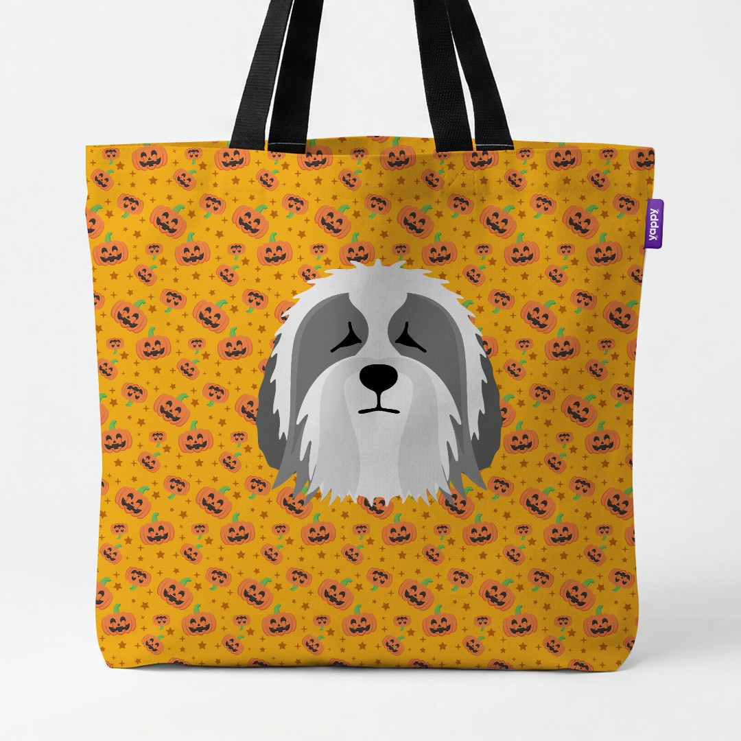 'Happy Pumpkin' - Personalized {breedCommonName} Canvas Bag