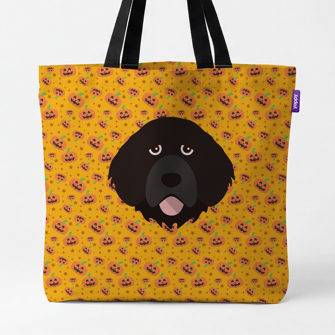 'Happy Pumpkin' - Personalized {breedCommonName} Canvas Bag