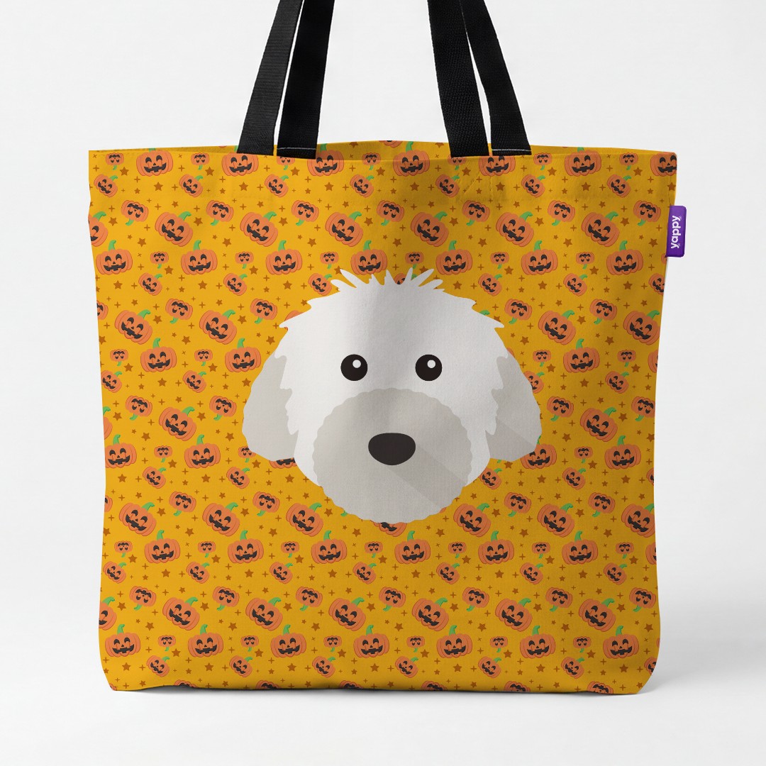 'Happy Pumpkin' - Personalized {breedCommonName} Canvas Bag