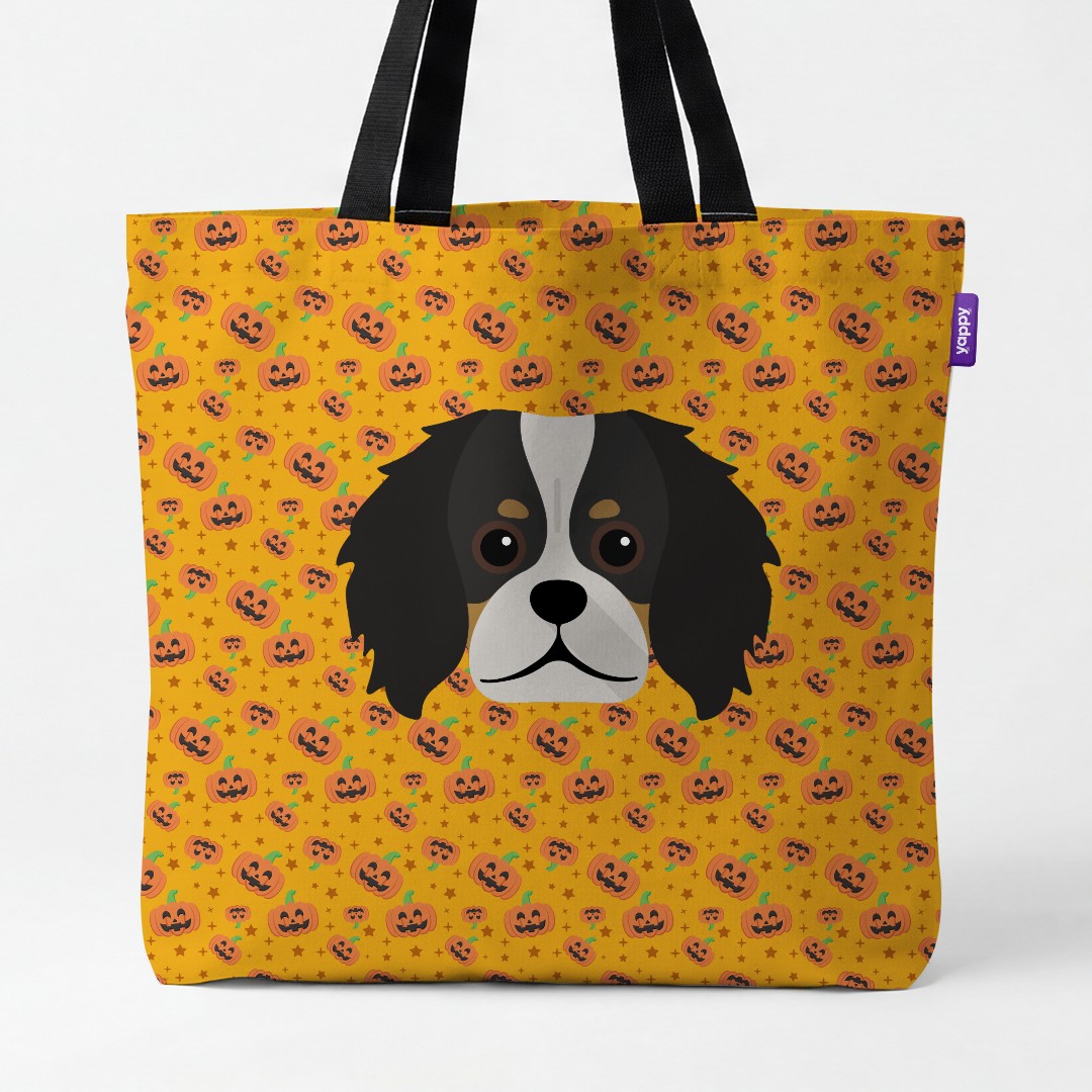 'Happy Pumpkin' - Personalized {breedCommonName} Canvas Bag