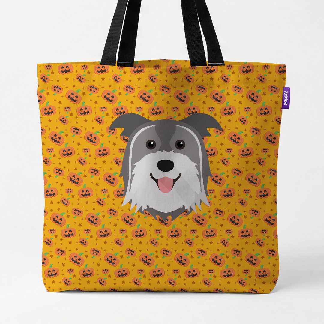 'Happy Pumpkin' - Personalized {breedCommonName} Canvas Bag