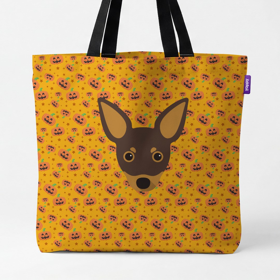 'Happy Pumpkin' - Personalized {breedCommonName} Canvas Bag