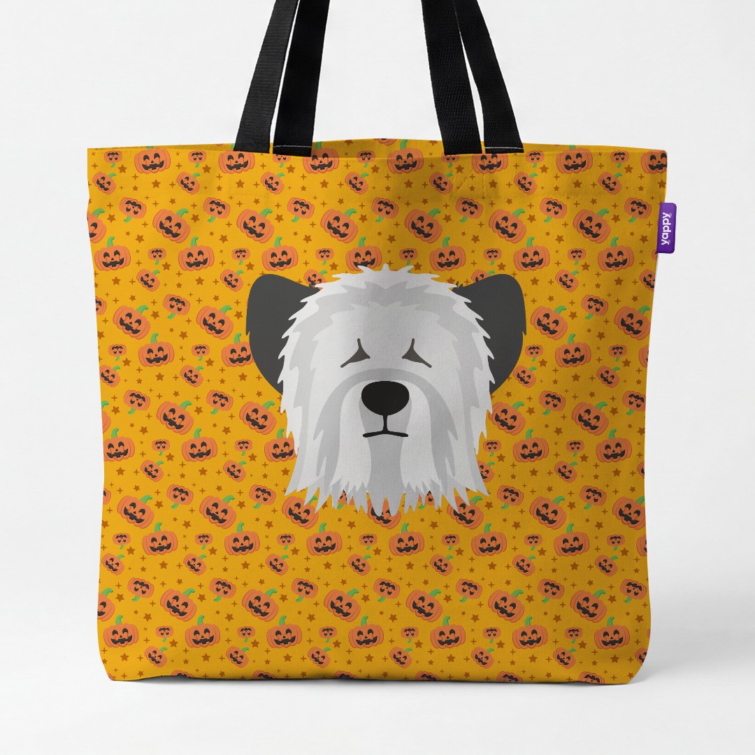 'Happy Pumpkin' - Personalized {breedCommonName} Canvas Bag