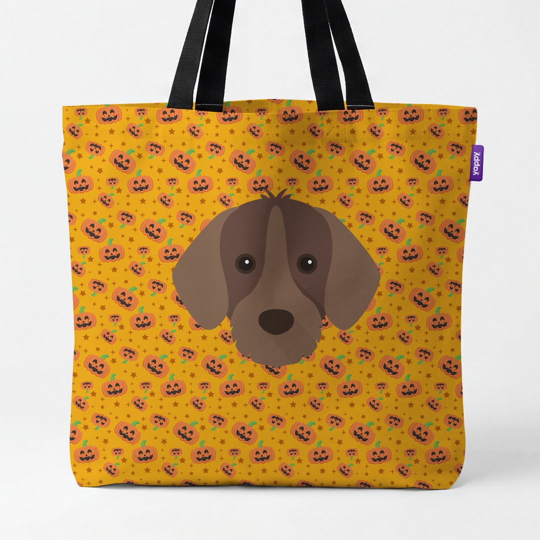 'Happy Pumpkin' - Personalized {breedCommonName} Canvas Bag
