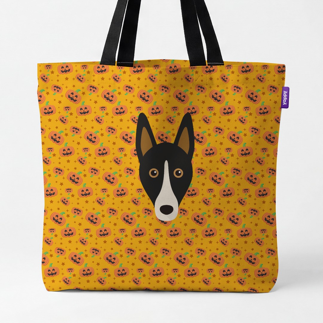 'Happy Pumpkin' - Personalized {breedCommonName} Canvas Bag