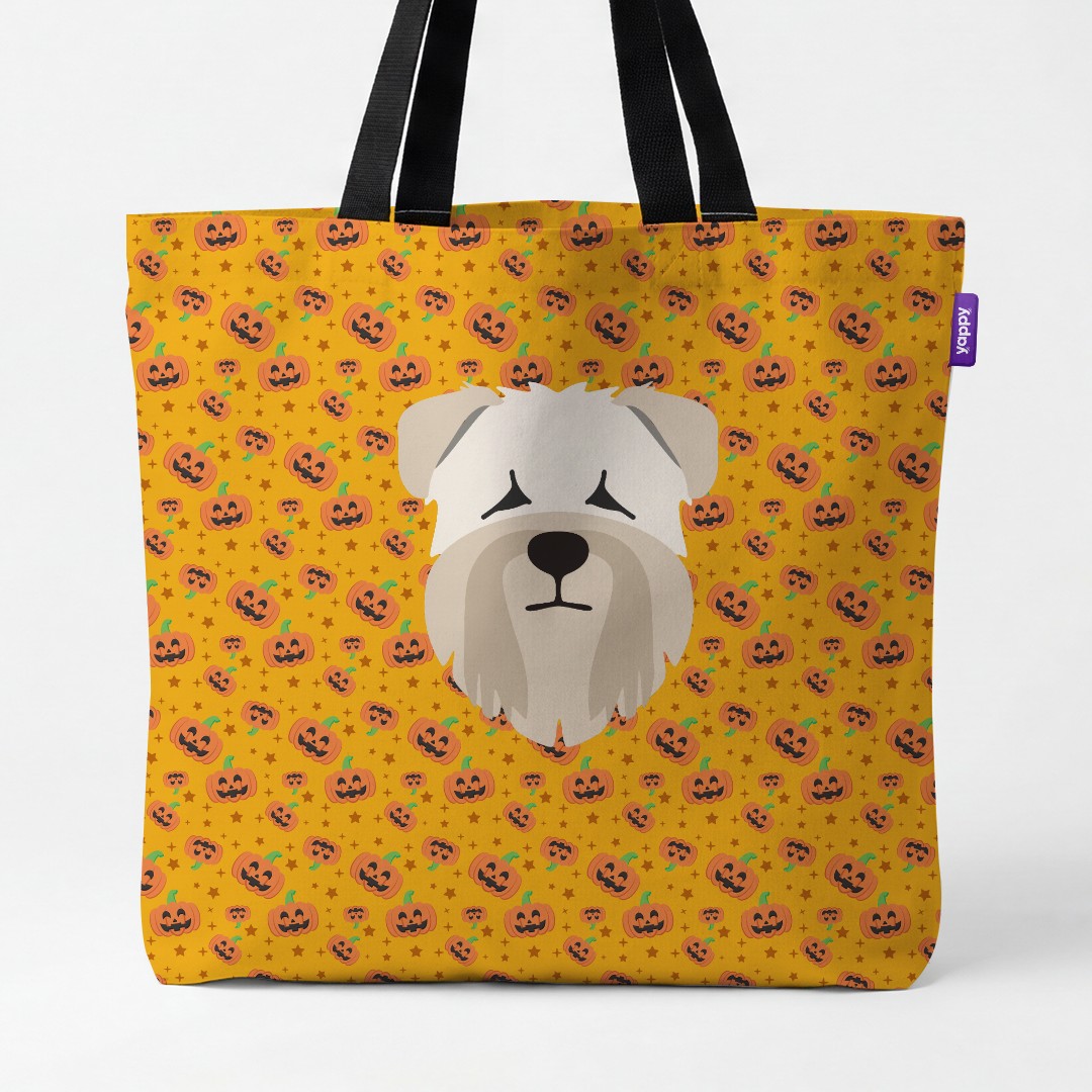 'Happy Pumpkin' - Personalized {breedCommonName} Canvas Bag