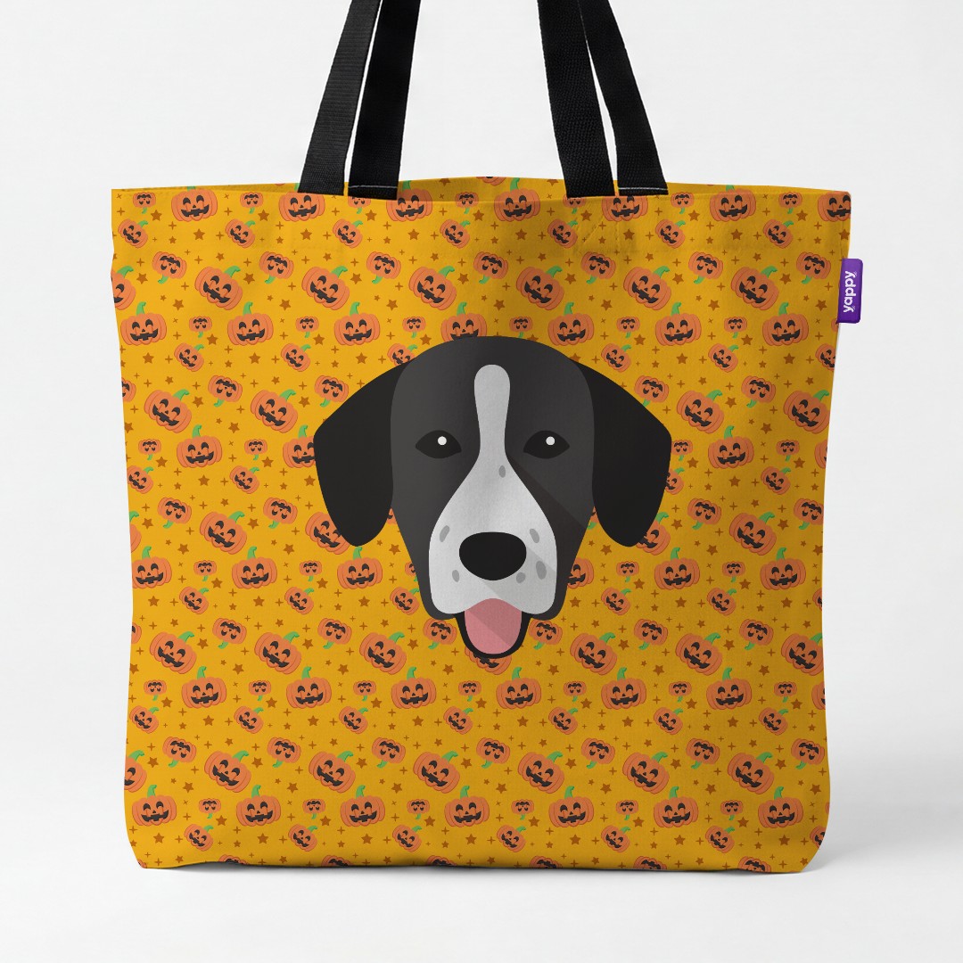 'Happy Pumpkin' - Personalized {breedCommonName} Canvas Bag