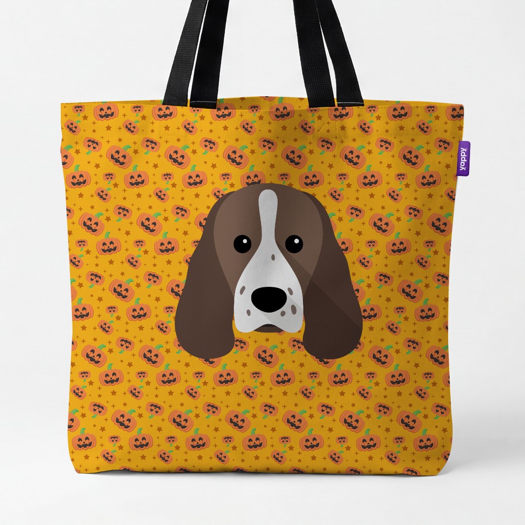 'Happy Pumpkin' - Personalized {breedCommonName} Canvas Bag