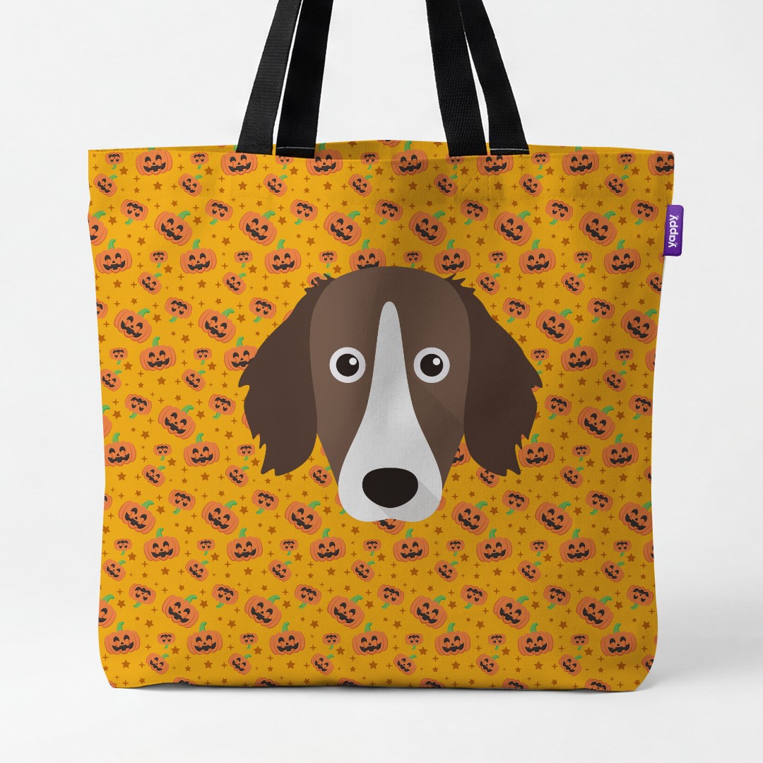 'Happy Pumpkin' - Personalized {breedCommonName} Canvas Bag
