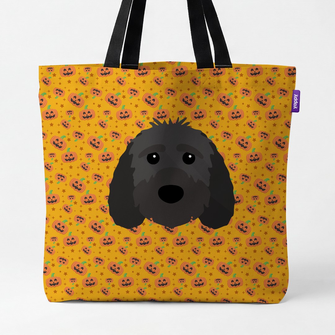 'Happy Pumpkin' - Personalized {breedCommonName} Canvas Bag