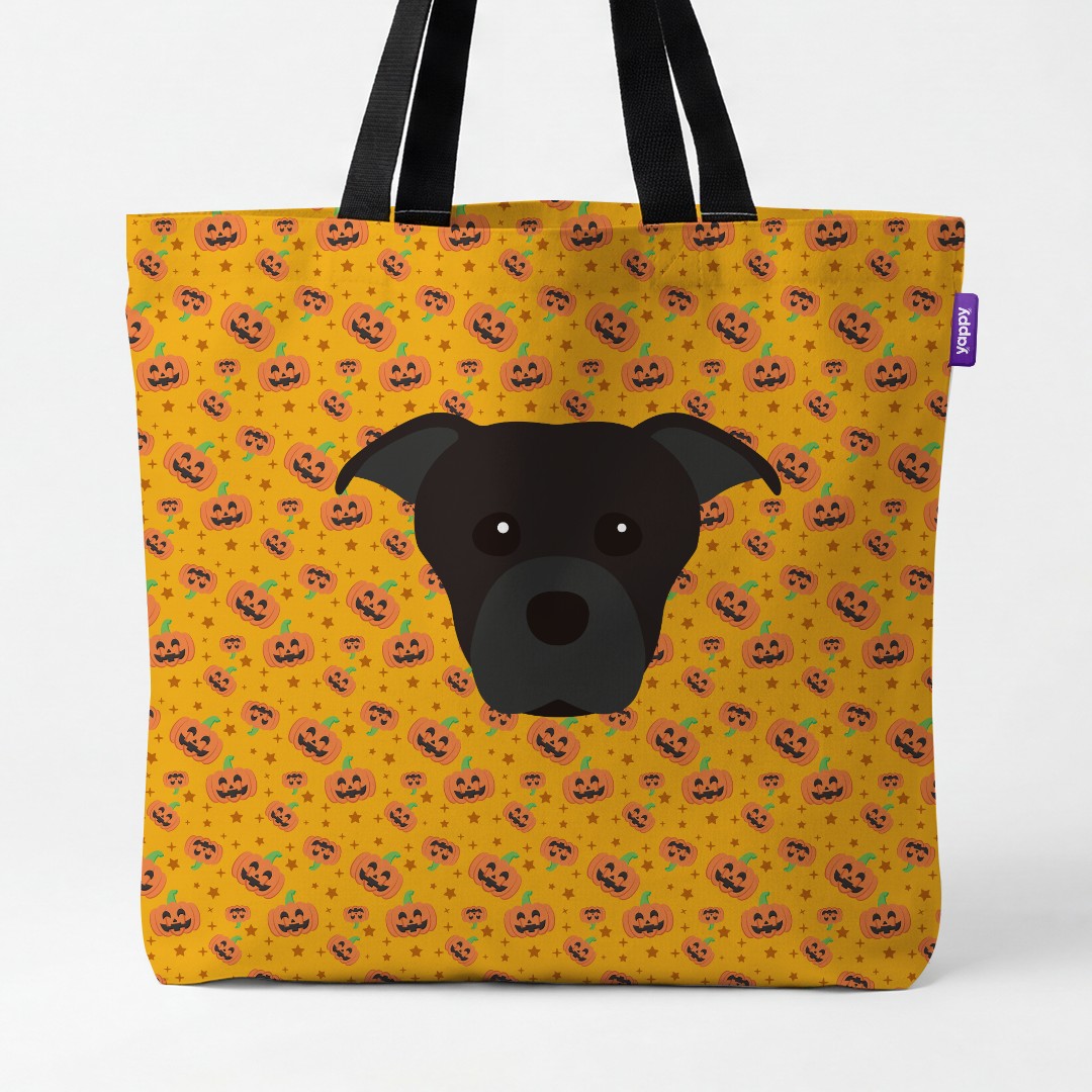 'Happy Pumpkin' - Personalized {breedCommonName} Canvas Bag