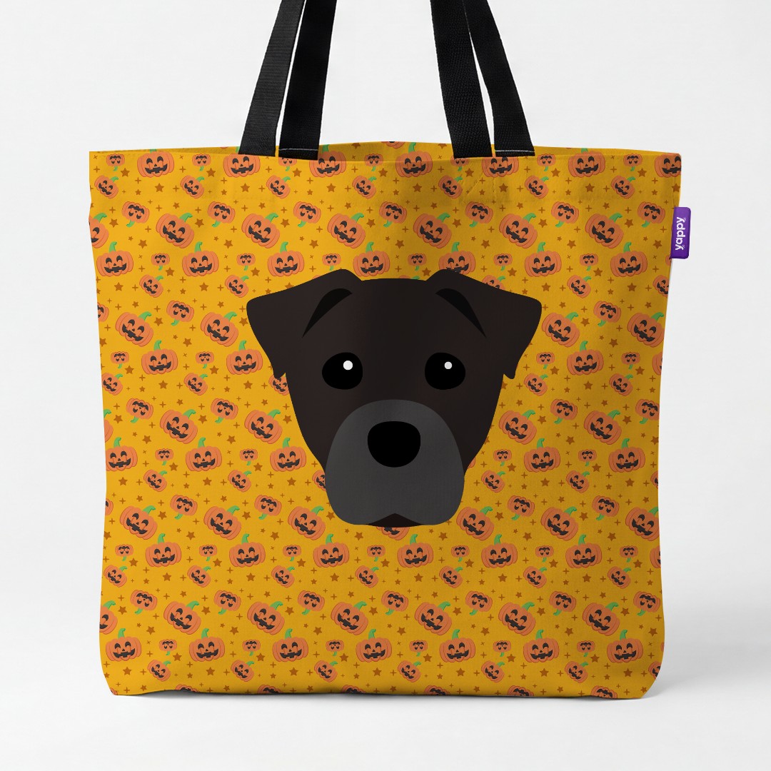 'Happy Pumpkin' - Personalized {breedCommonName} Canvas Bag