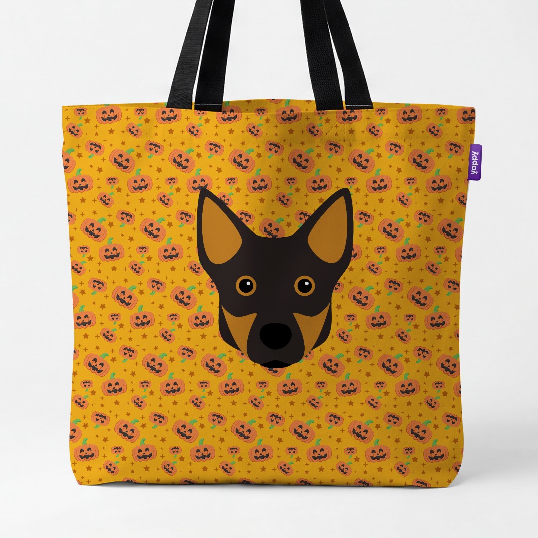 'Happy Pumpkin' - Personalized {breedCommonName} Canvas Bag