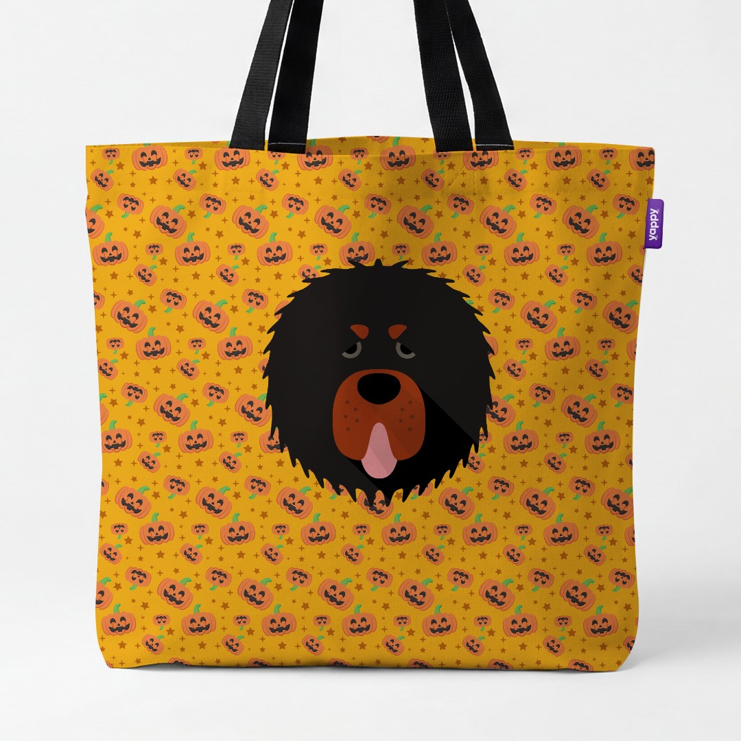 'Happy Pumpkin' - Personalized {breedCommonName} Canvas Bag
