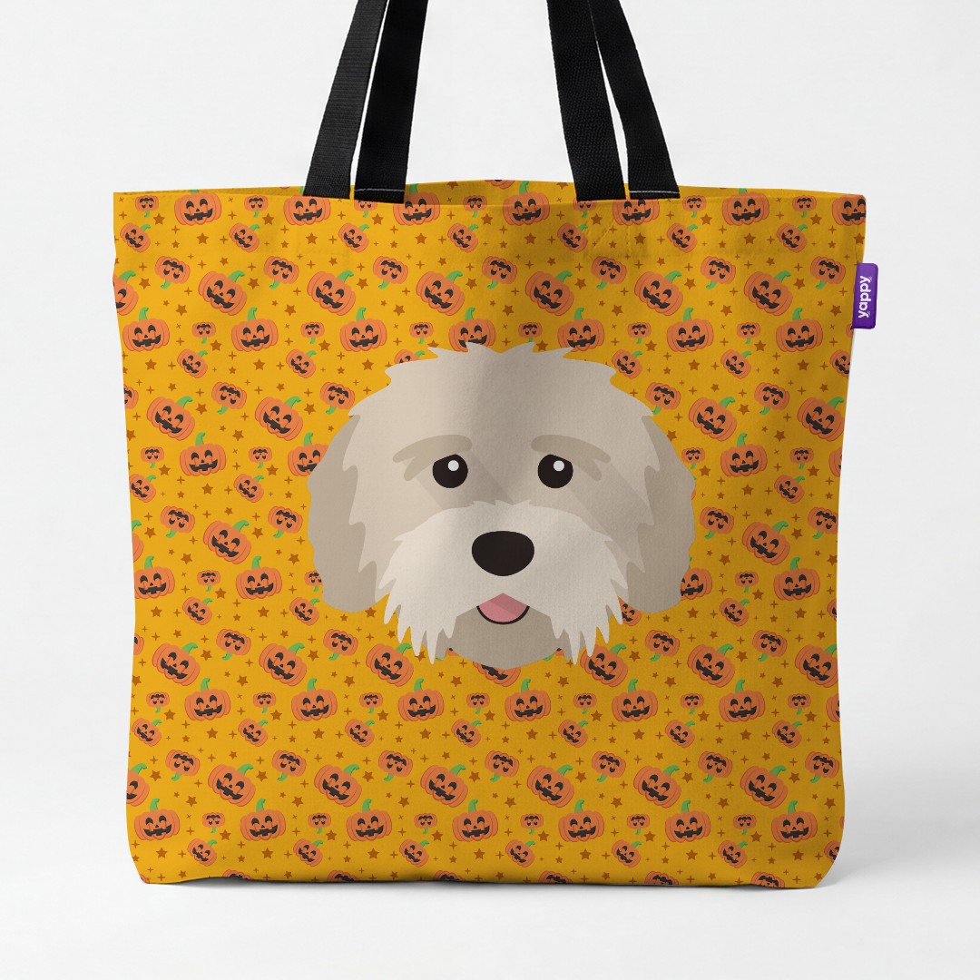 'Happy Pumpkin' - Personalised {breedCommonName} Canvas Bag