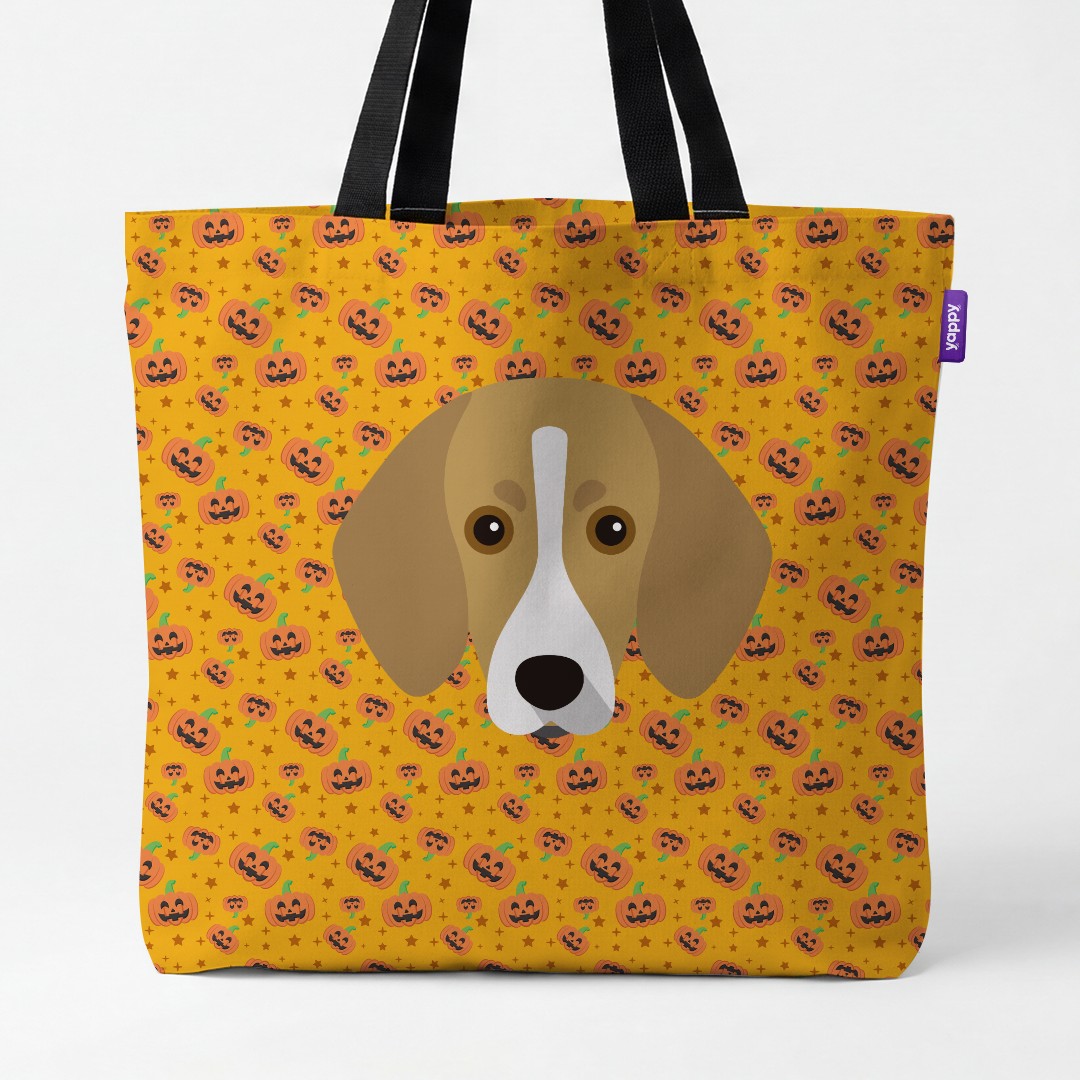 'Happy Pumpkin' - Personalized {breedCommonName} Canvas Bag