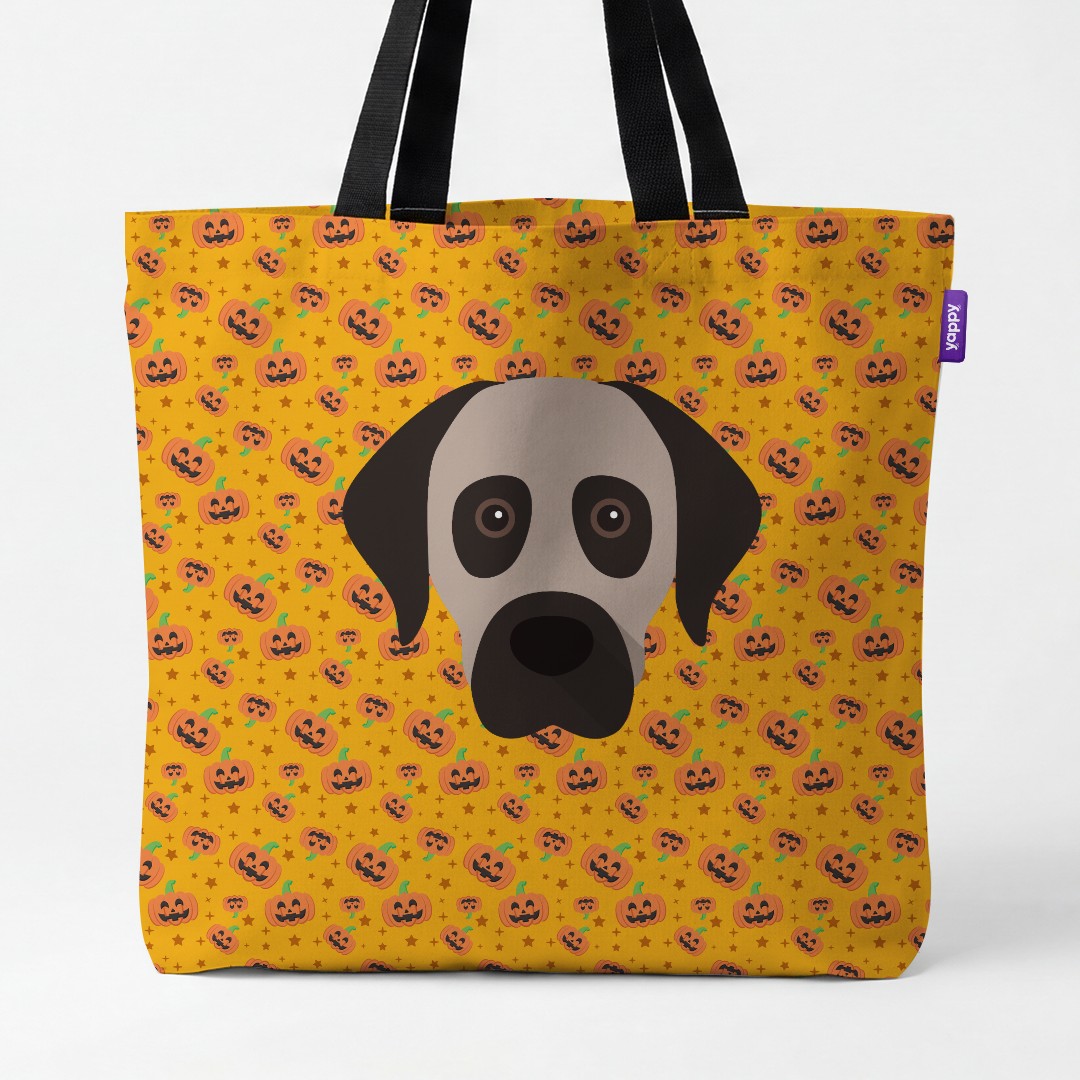 'Happy Pumpkin' - Personalized {breedCommonName} Canvas Bag