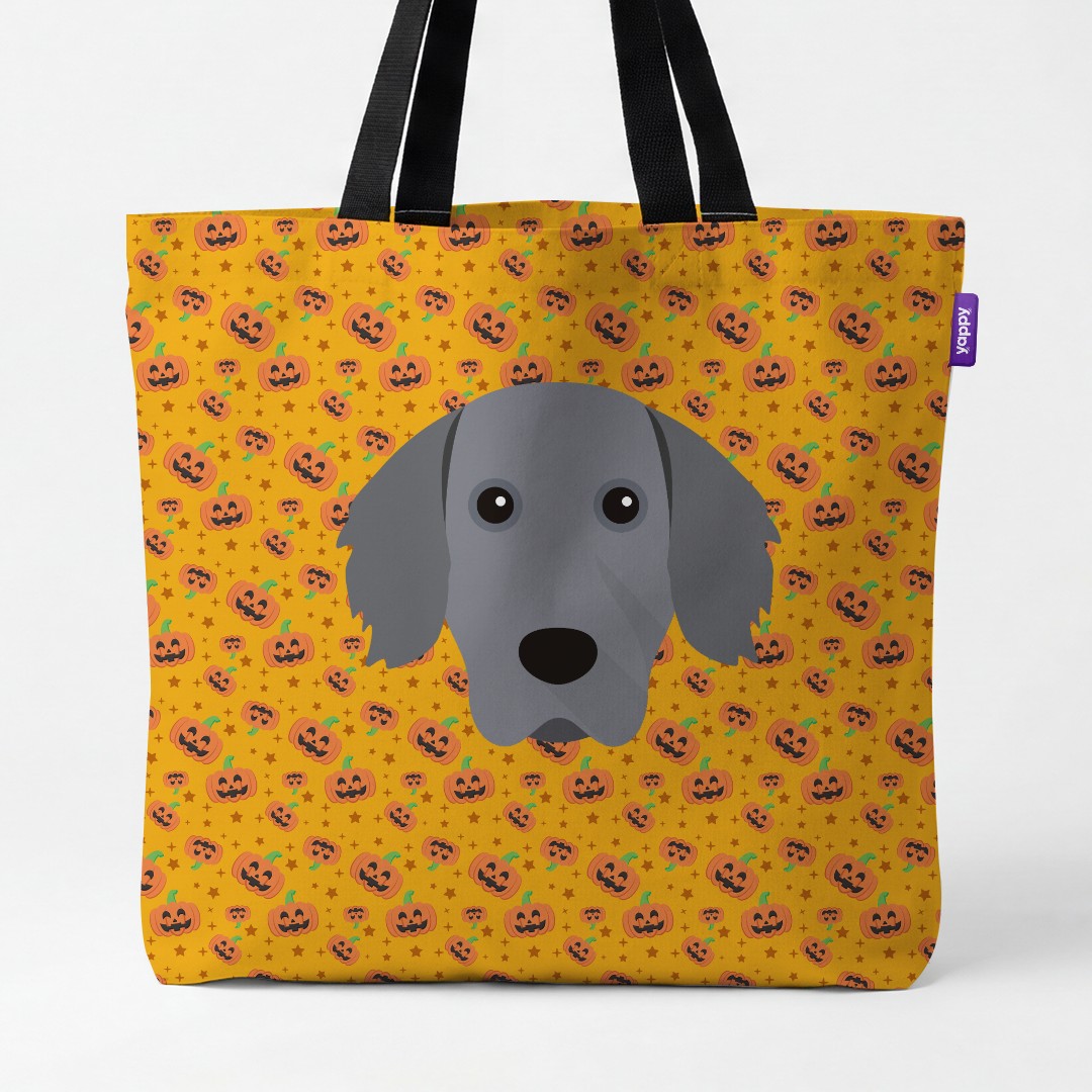 'Happy Pumpkin' - Personalized {breedCommonName} Canvas Bag