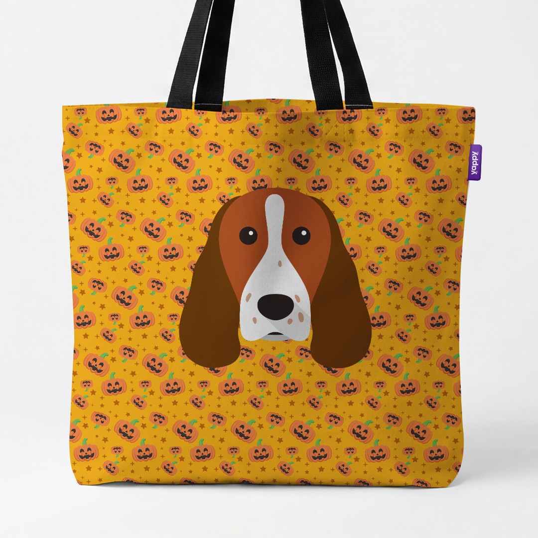 'Happy Pumpkin' - Personalized {breedCommonName} Canvas Bag