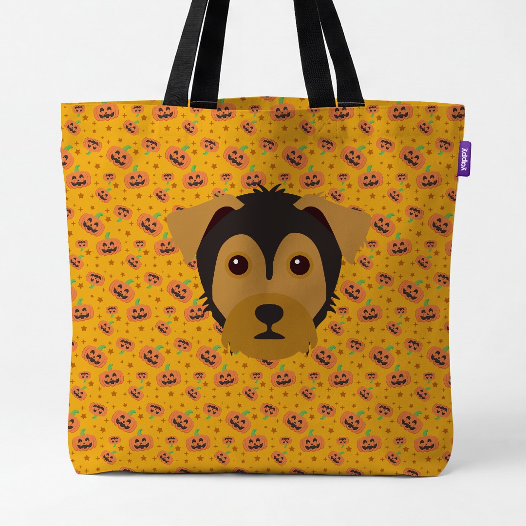 'Happy Pumpkin' - Personalized {breedCommonName} Canvas Bag