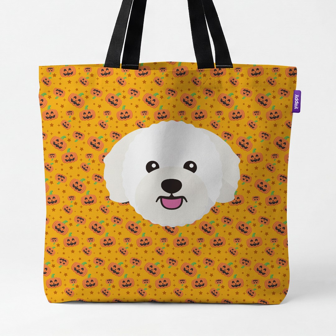 'Happy Pumpkin' - Personalized {breedCommonName} Canvas Bag