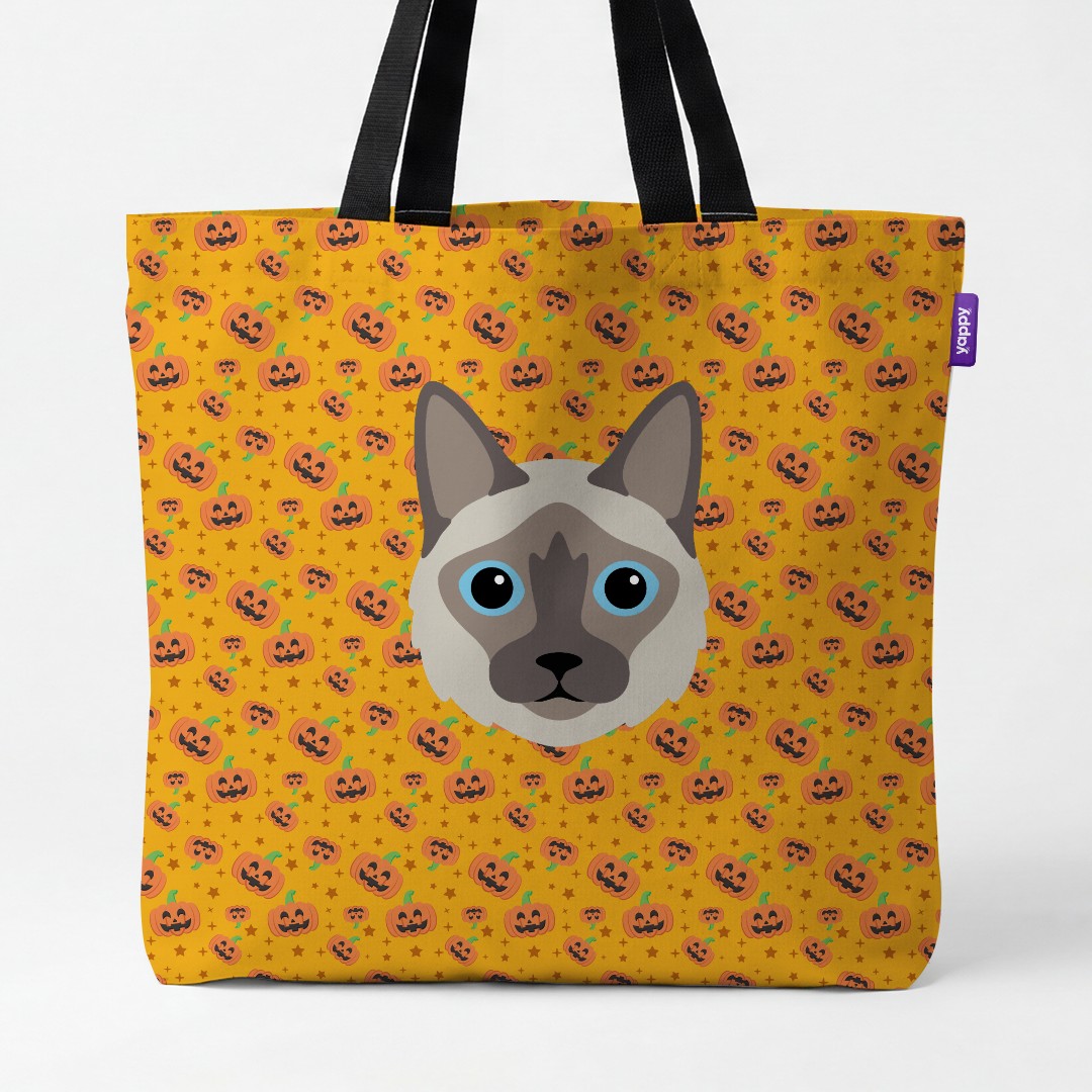 'Happy Pumpkin' - Personalised {breedCommonName} Canvas Bag