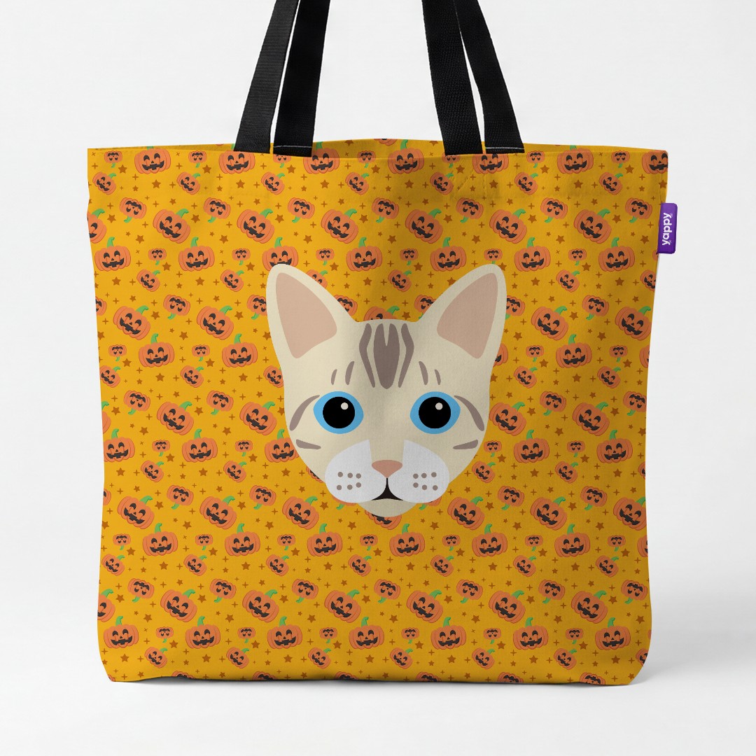 'Happy Pumpkin' - Personalized {breedCommonName} Canvas Bag