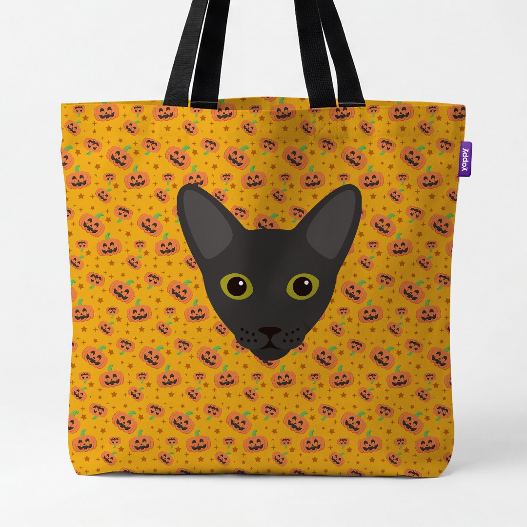 'Happy Pumpkin' - Personalised {breedCommonName} Canvas Bag