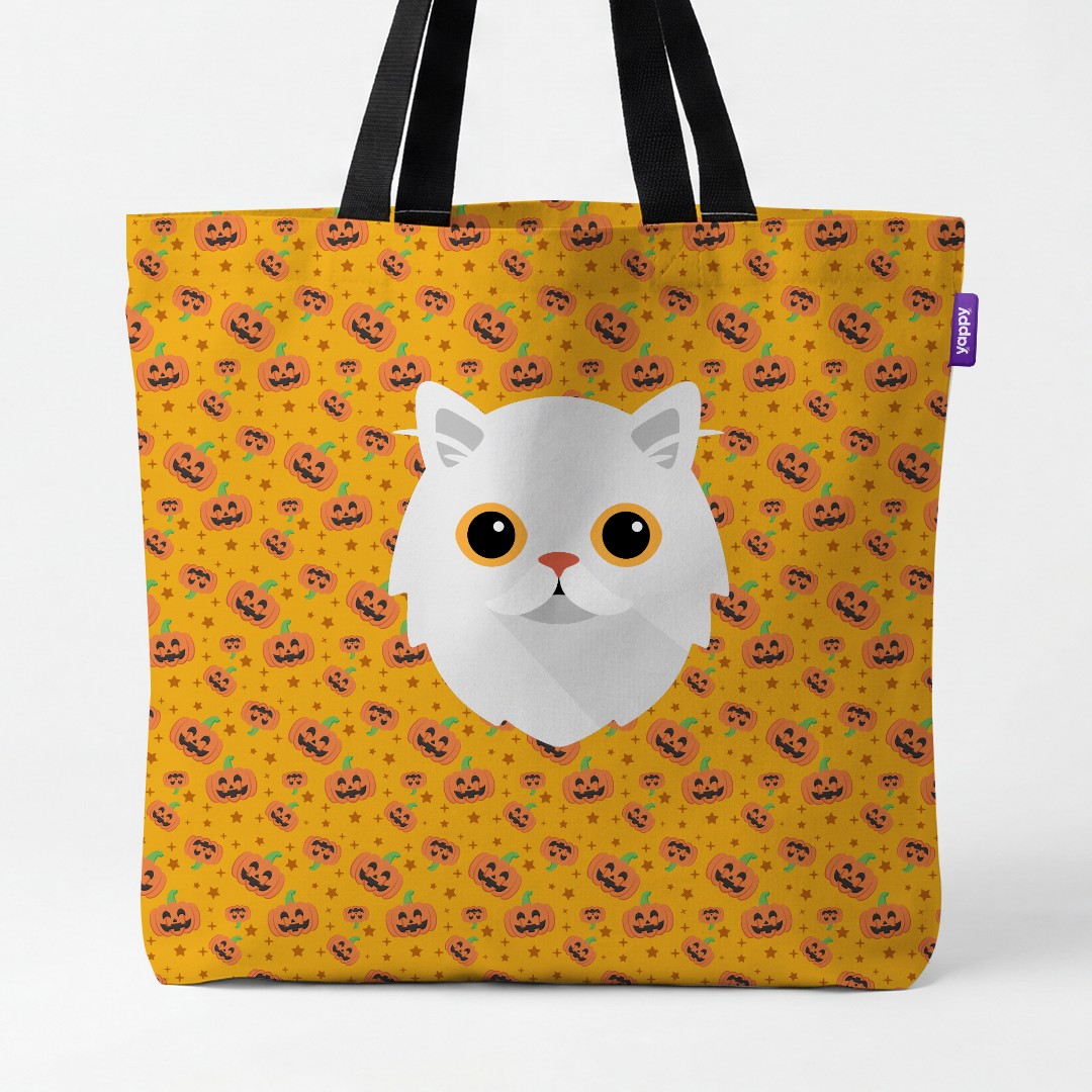 'Happy Pumpkin' - Personalized {breedCommonName} Canvas Bag