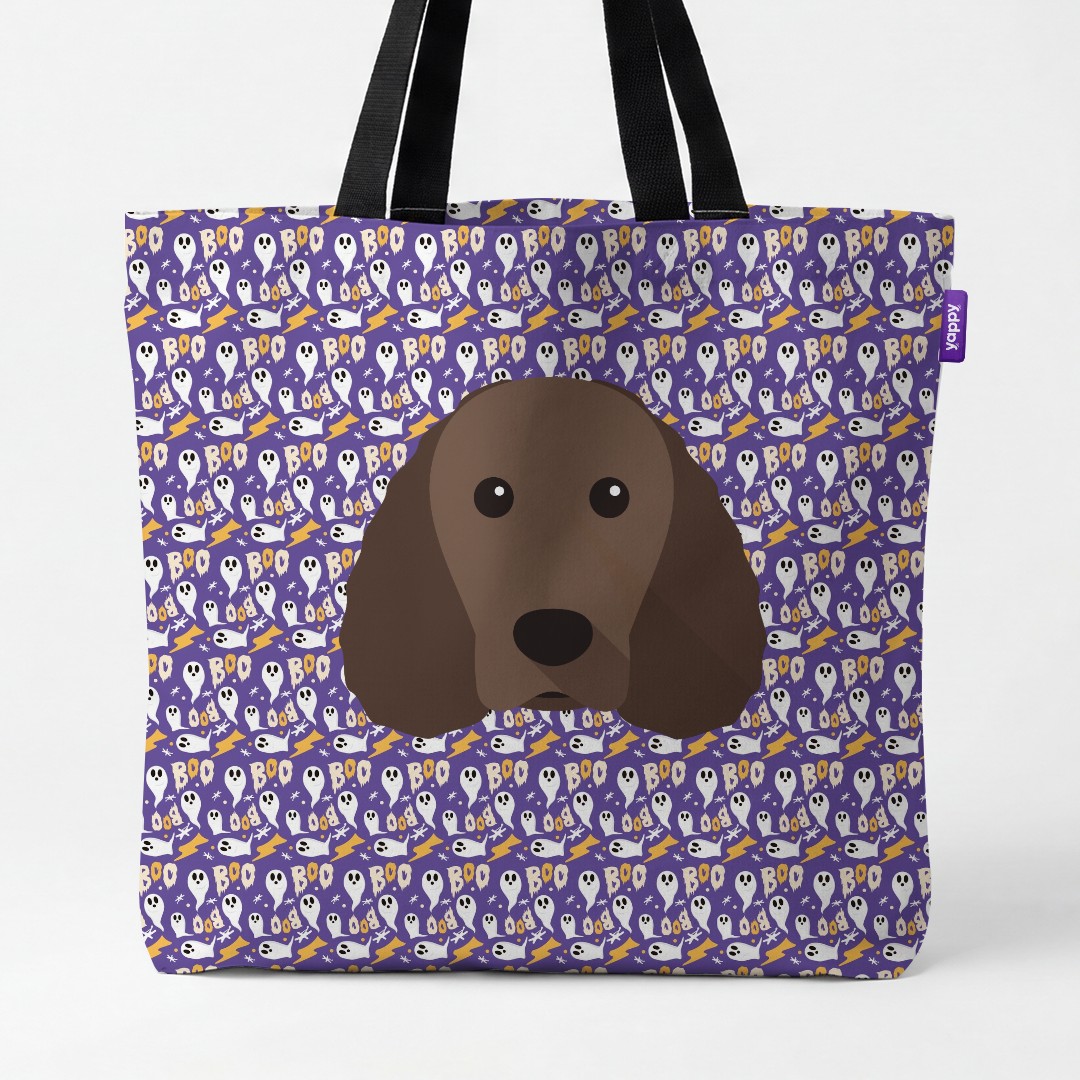 'Boo Ghosts' - Personalised {breedCommonName} Canvas Bag