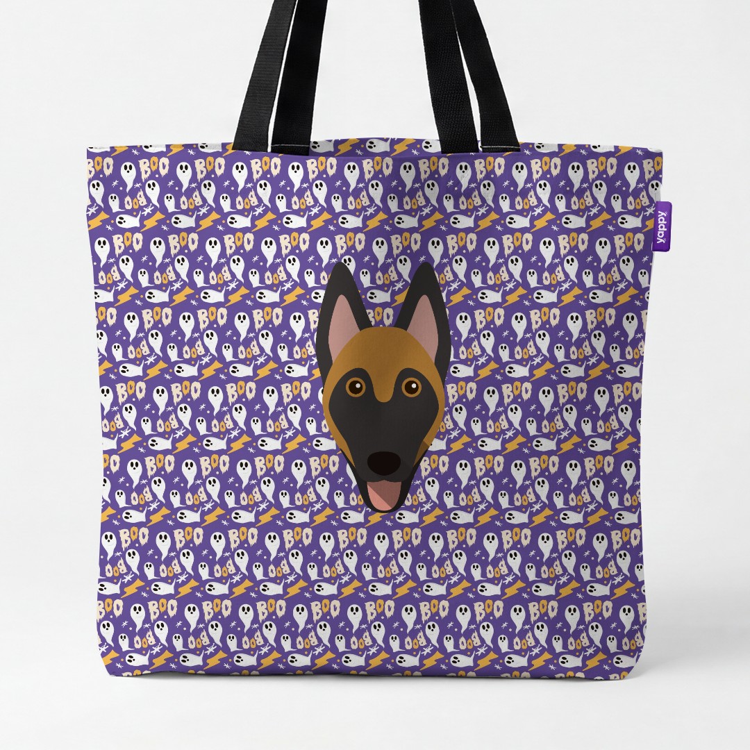 'Boo Ghosts' - Personalised {breedCommonName} Canvas Bag