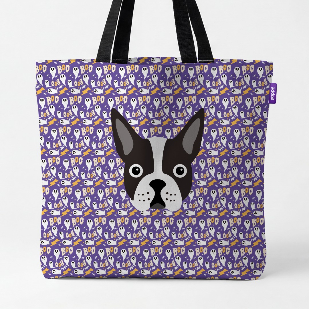 'Boo Ghosts' - Personalized {breedCommonName} Canvas Bag
