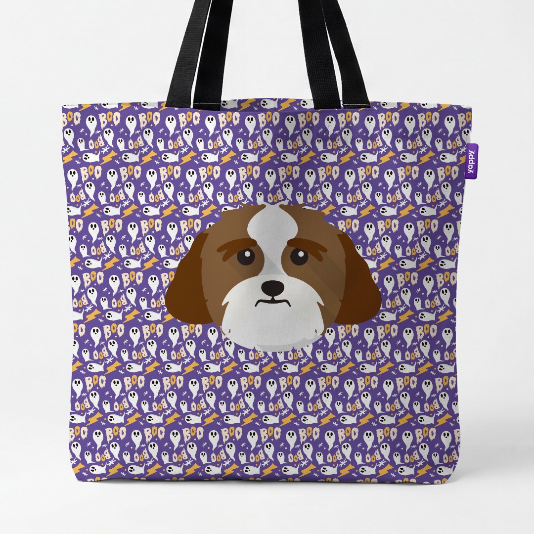 'Boo Ghosts' - Personalized {breedCommonName} Canvas Bag