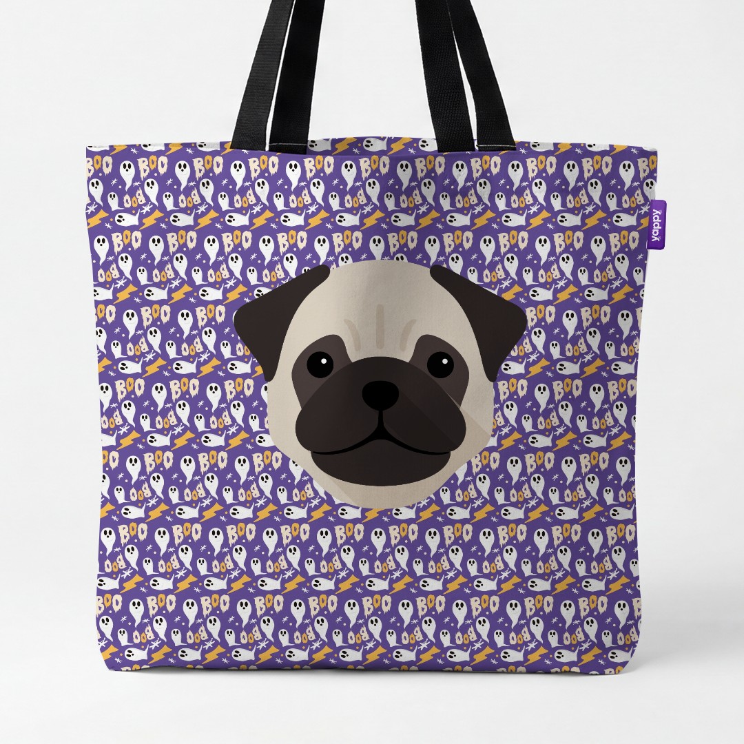 'Boo Ghosts' - Personalized {breedCommonName} Canvas Bag