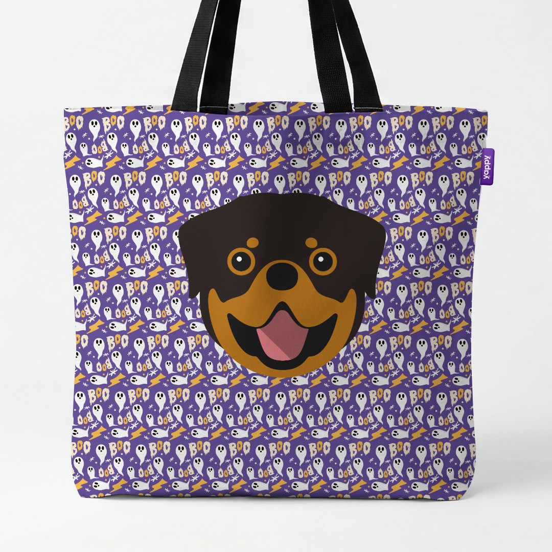 'Boo Ghosts' - Personalised {breedCommonName} Canvas Bag