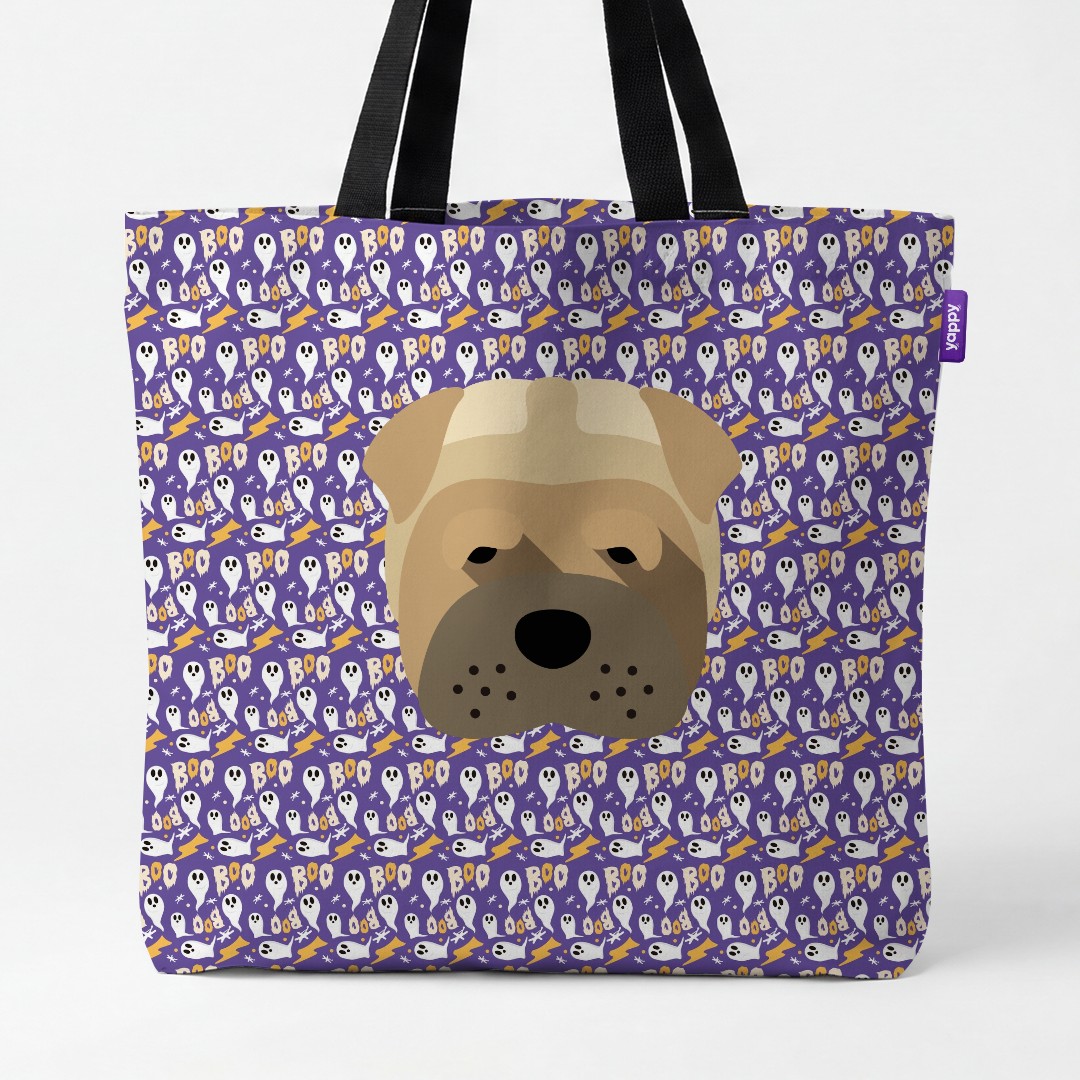 'Boo Ghosts' - Personalised {breedCommonName} Canvas Bag