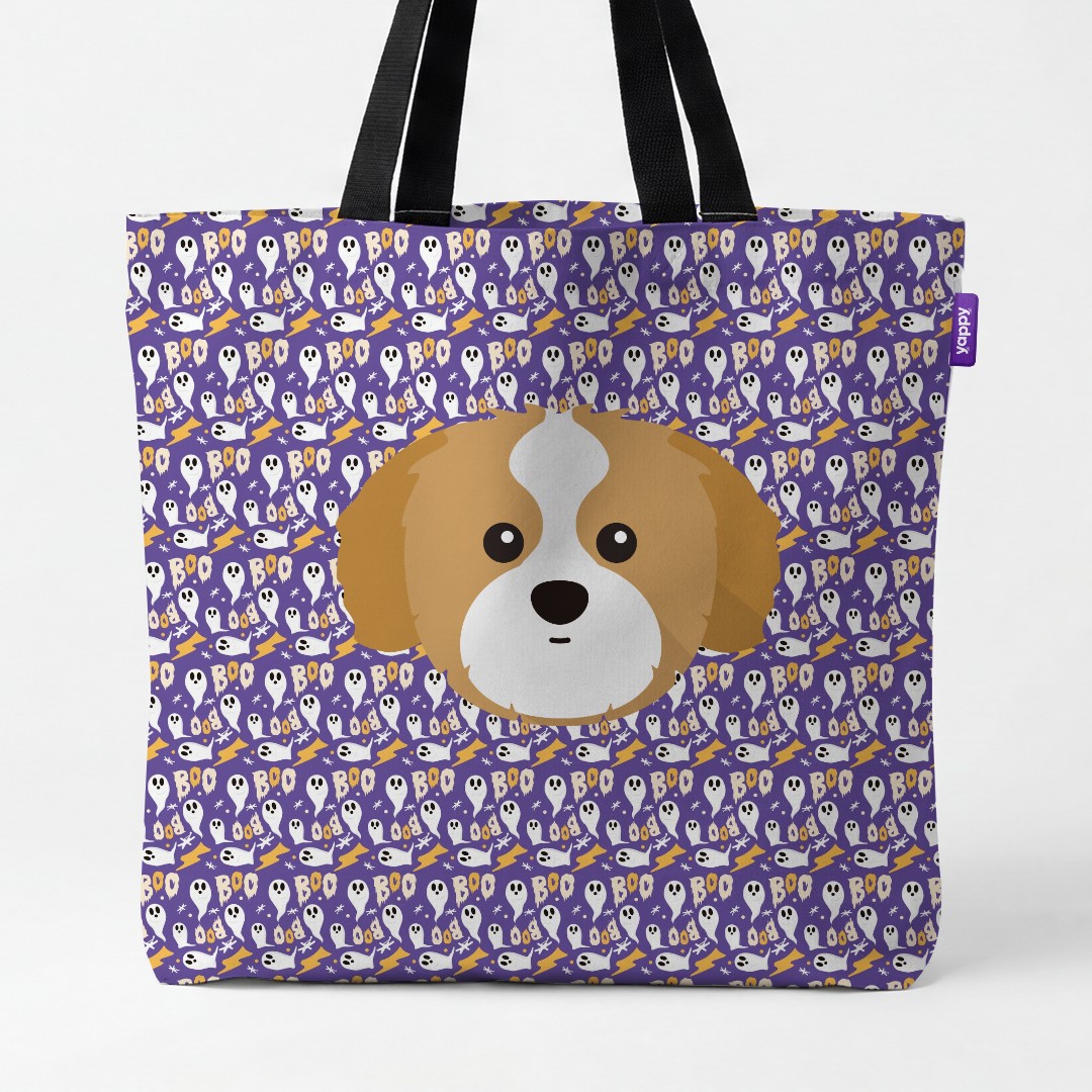 'Boo Ghosts' - Personalized {breedCommonName} Canvas Bag