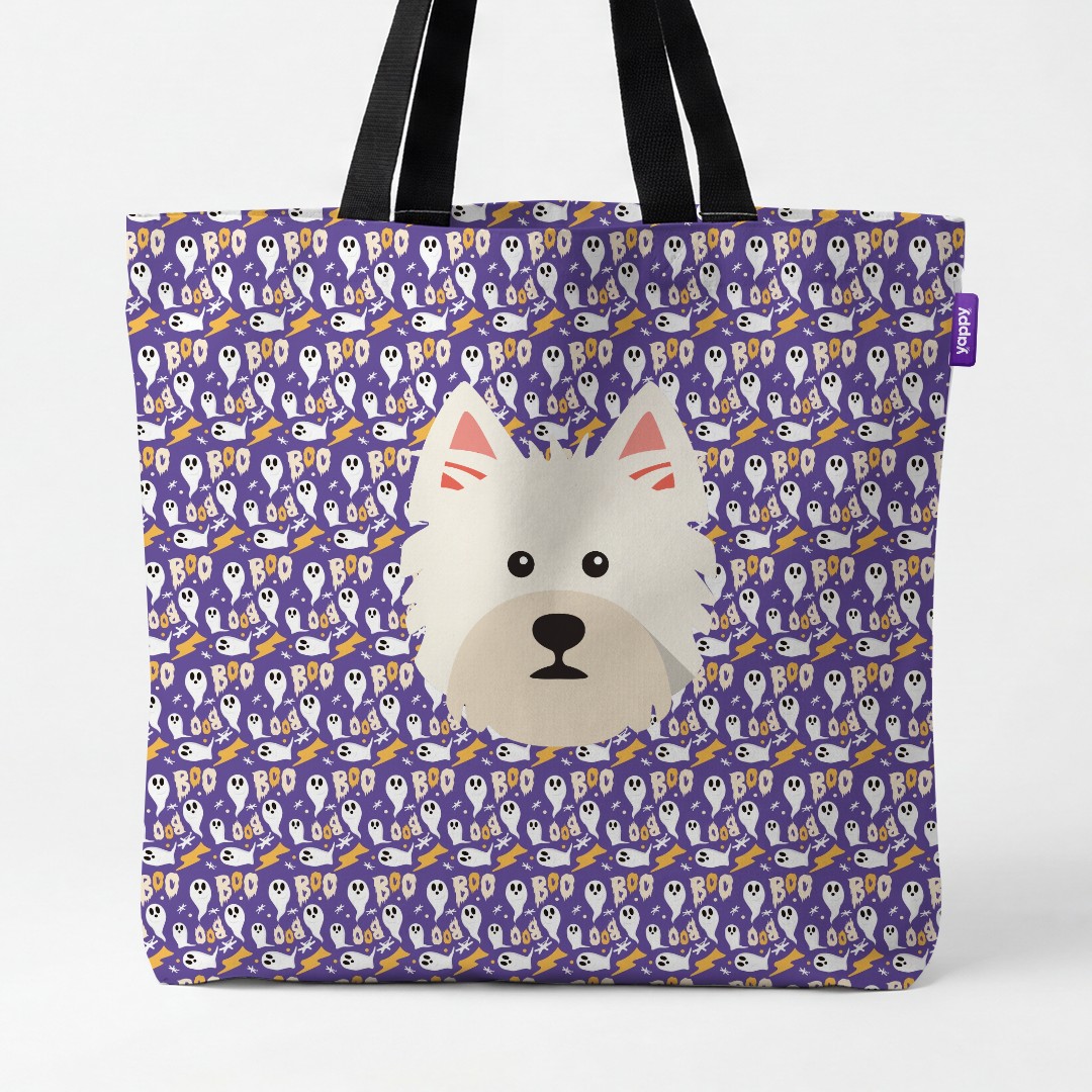 'Boo Ghosts' - Personalized {breedCommonName} Canvas Bag