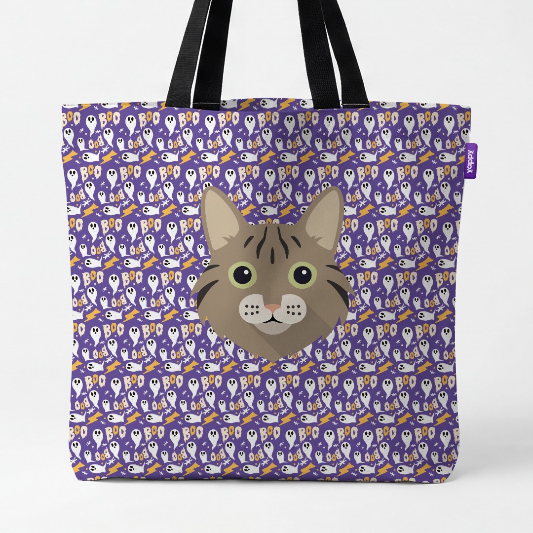 'Boo Ghosts' - Personalized {breedCommonName} Canvas Bag
