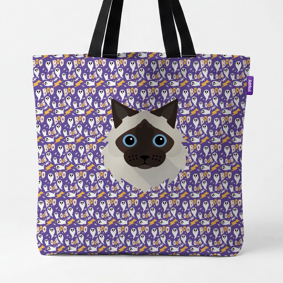 'Boo Ghosts' - Personalized {breedCommonName} Canvas Bag