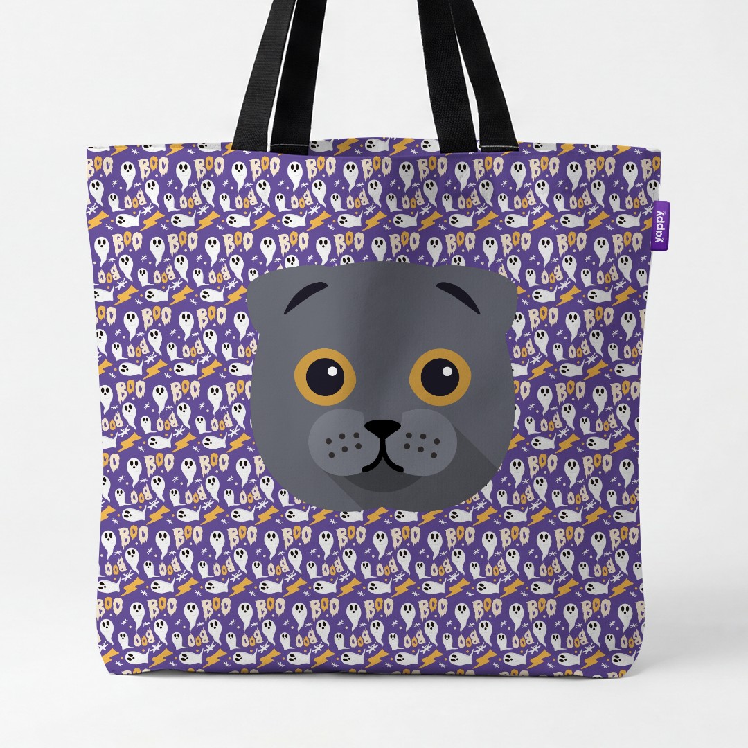 'Boo Ghosts' - Personalized {breedCommonName} Canvas Bag