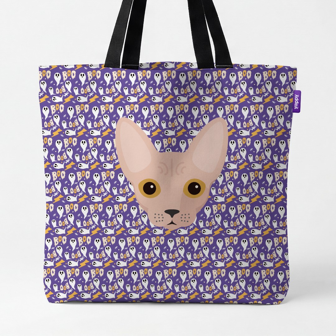 'Boo Ghosts' - Personalized {breedCommonName} Canvas Bag