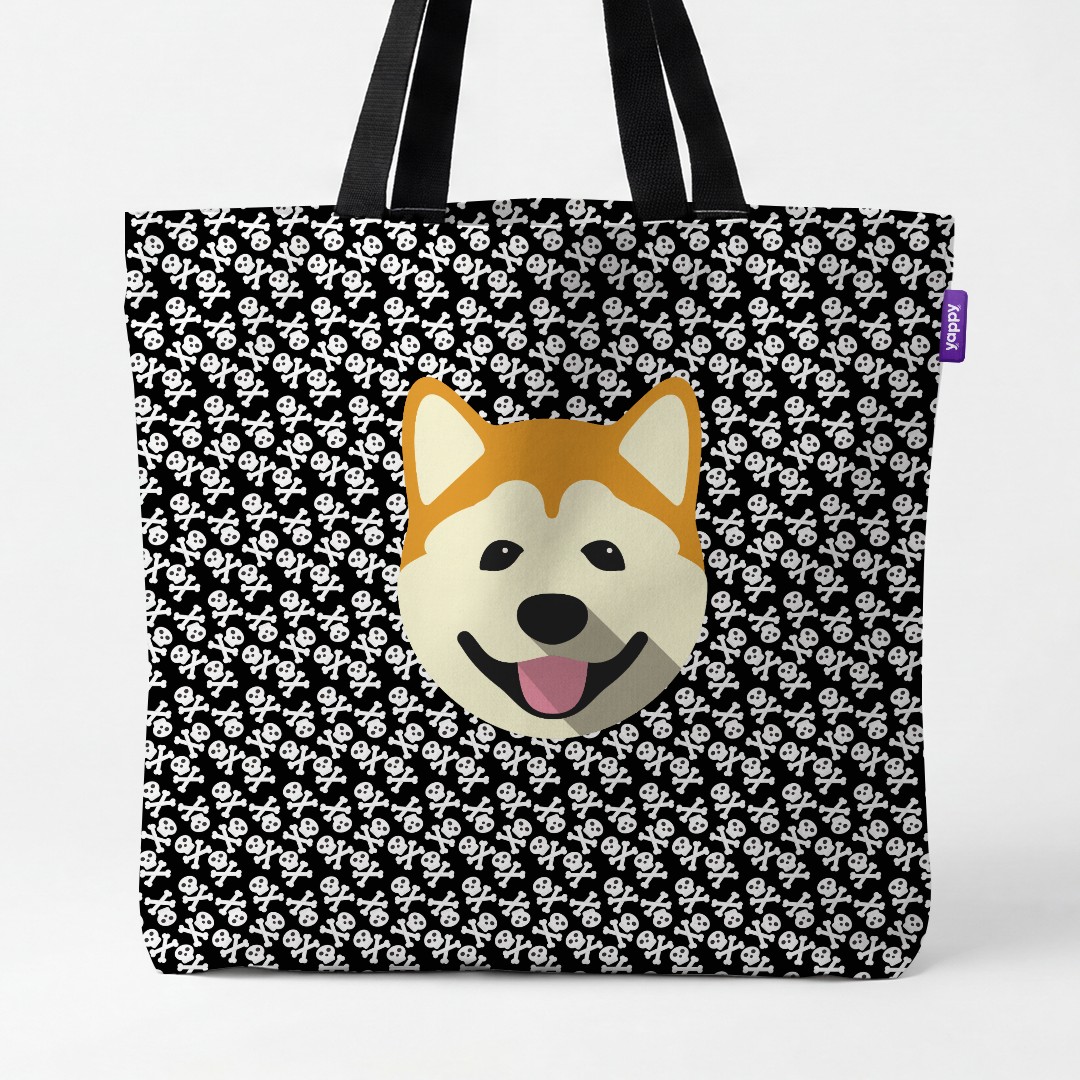 'Skull and Crossbones' - Personalized {breedCommonName} Canvas Bag