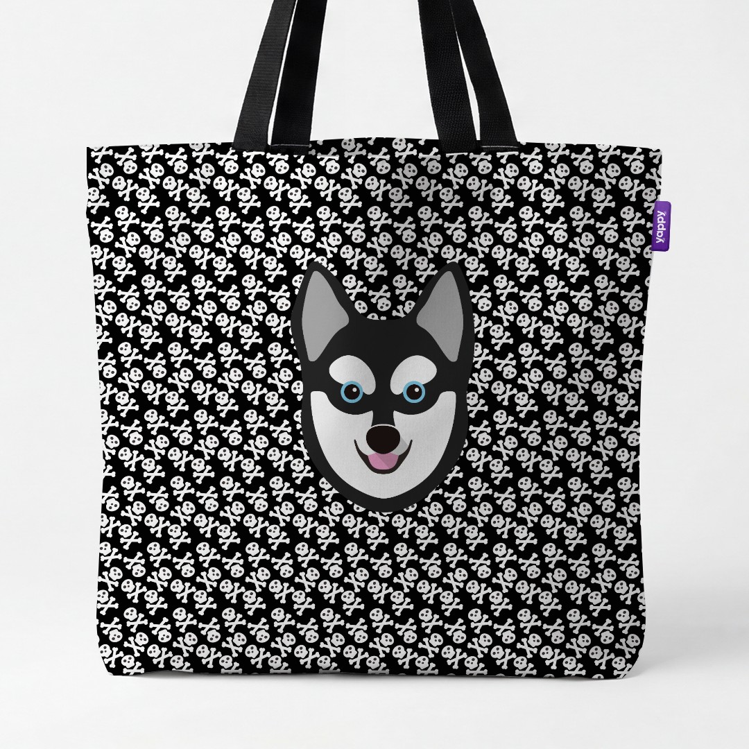 'Skull and Crossbones' - Personalized {breedCommonName} Canvas Bag