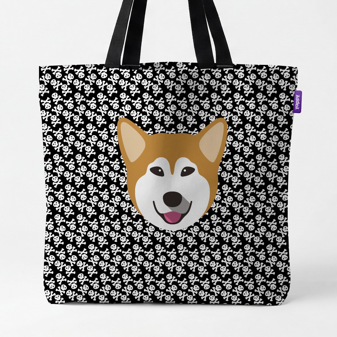 'Skull and Crossbones' - Personalized {breedCommonName} Canvas Bag