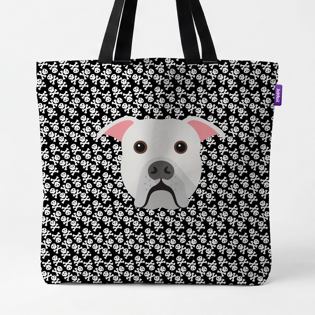 'Skull and Crossbones' - Personalized {breedCommonName} Canvas Bag