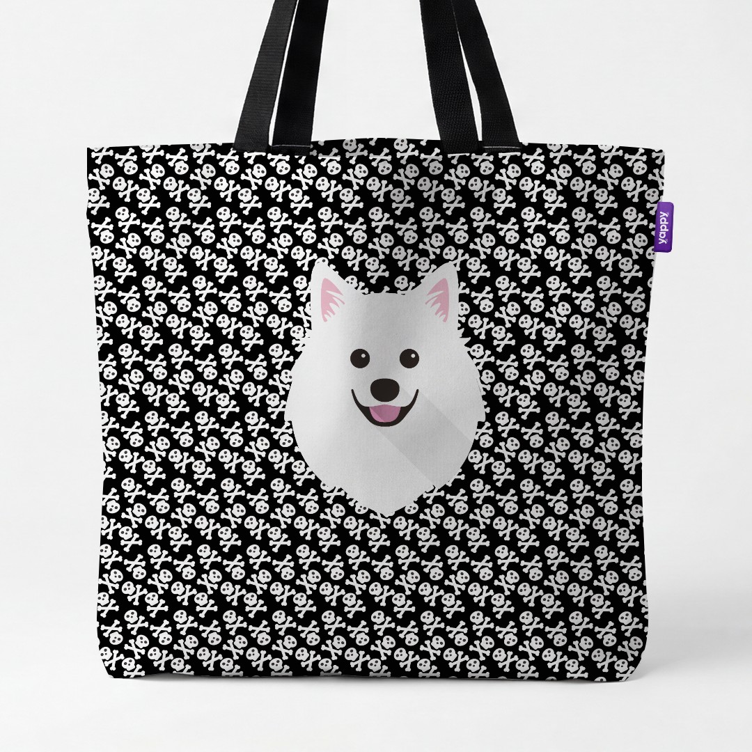 'Skull and Crossbones' - Personalised {breedCommonName} Canvas Bag